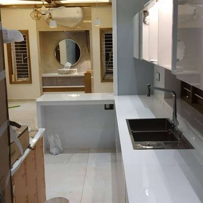 Kitchen, Storage, Lighting Designs by Flooring Make homes Floorings, Kozhikode | Kolo