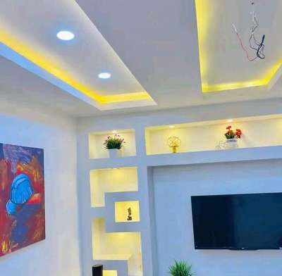 Ceiling, Lighting, Living, Storage Designs by Contractor Rajiv  Kumar, Ghaziabad | Kolo