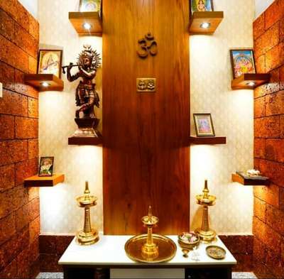 Prayer Room, Lighting, Storage Designs by Flooring Flying  Dreams , Kottayam | Kolo