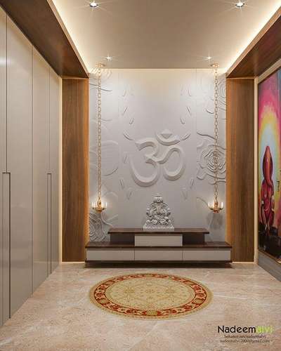 Ceiling, Prayer Room, Lighting, Storage, Flooring Designs by Architect ekhlaque hussen, Delhi | Kolo