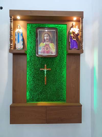 Prayer Room, Storage, Lighting Designs by Contractor Shenoy Palakkatt, Wayanad | Kolo