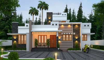 Exterior, Lighting Designs by Contractor Krishna Builders, Thrissur | Kolo