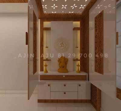 Prayer Room, Storage Designs by Interior Designer Ajin Das, Malappuram | Kolo