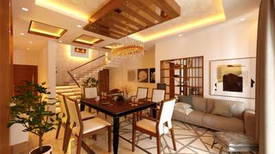 Ceiling, Dining, Lighting, Furniture, Table Designs by Civil Engineer ROSHAN THOMAS , Ernakulam | Kolo