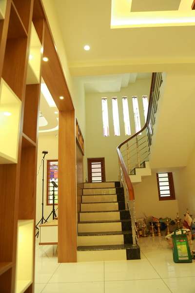 Ceiling, Lighting, Storage, Staircase, Home Decor Designs by Architect Anakha Saju, Kollam | Kolo