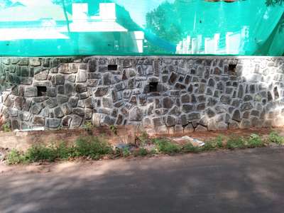 Wall Designs by Contractor കരിങ്കൽ പണി  ചെയ്ത് നൽകും , Kottayam | Kolo