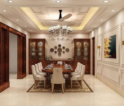 Ceiling, Dining, Furniture, Lighting, Table Designs by Interior Designer salim Interior, Delhi | Kolo