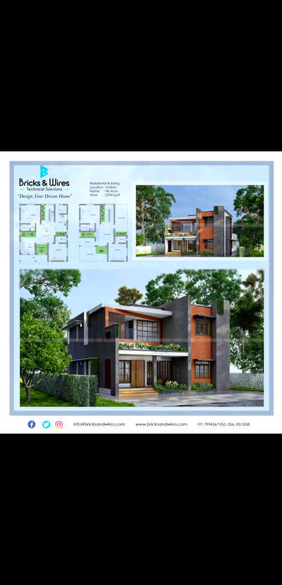 Exterior, Plans Designs by Architect Bricks and Wires, Kozhikode | Kolo