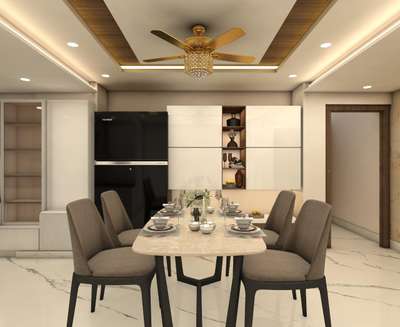 Dining, Ceiling, Furniture, Lighting, Storage Designs by Architect Jagan Chaudhary, Ghaziabad | Kolo