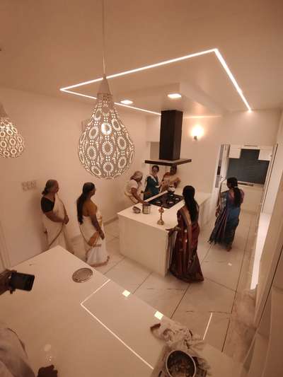 Kitchen, Storage, Lighting, Ceiling, Flooring Designs by Service Provider World of lights Ashraf, Ernakulam | Kolo
