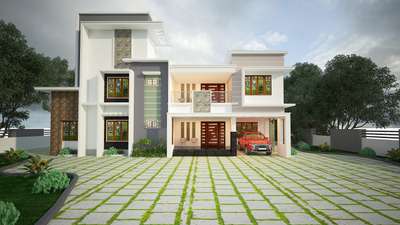 Exterior, Flooring Designs by Civil Engineer Hyphenbuilders abdazeez, Kannur | Kolo