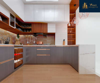 Kitchen, Storage Designs by Architect VRAY Infrastructure , Indore | Kolo