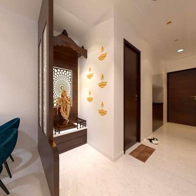 Prayer Room, Storage Designs by Contractor Coluar Decoretar Sharma Painter Indore, Indore | Kolo
