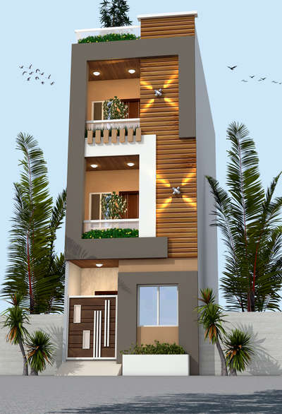 Exterior, Lighting Designs by Civil Engineer optimistic building solutions, Indore | Kolo