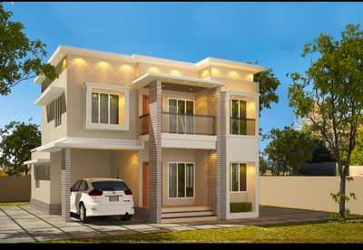 Exterior, Lighting Designs by Contractor Crown constructions, Ernakulam | Kolo