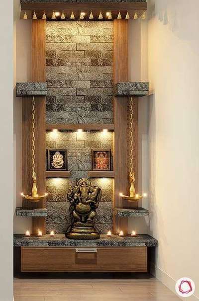 Prayer Room, Storage, Lighting Designs by Carpenter Jafruddin Saifi, Gautam Buddh Nagar | Kolo