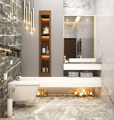 Bathroom, Lighting, Flooring, Wall, Home Decor Designs by 3D & CAD Vivin Wilson, Thrissur | Kolo