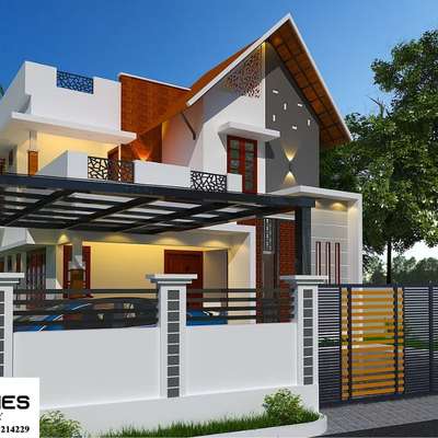 Exterior, Lighting Designs by Civil Engineer Prasanth Priyavrathan, Alappuzha | Kolo