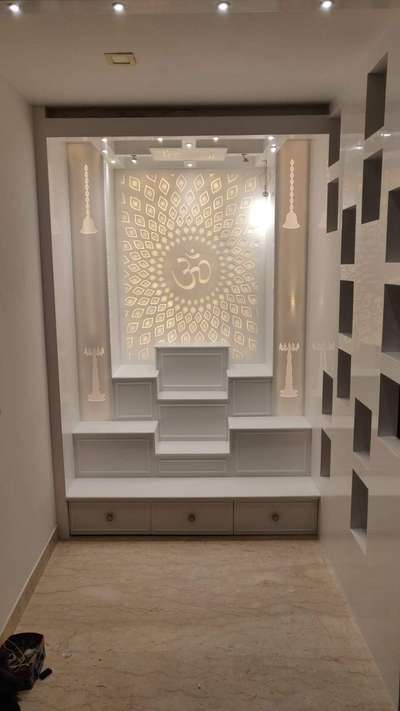 Prayer Room, Lighting, Storage Designs by Carpenter Rohit Kumar carpenter , Delhi | Kolo