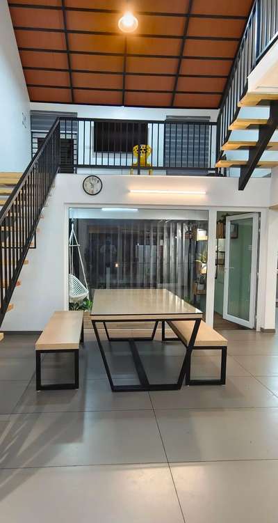 Dining, Furniture, Lighting, Table, Staircase Designs by Architect Anees perul, Kannur | Kolo