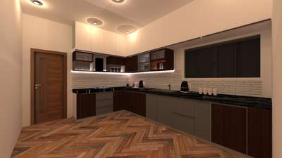 Kitchen, Lighting, Storage Designs by Interior Designer Manu Philip, Kollam | Kolo