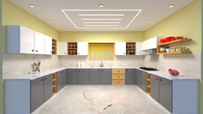 Ceiling, Lighting, Kitchen, Storage Designs by Interior Designer vibin Tm, Thrissur | Kolo