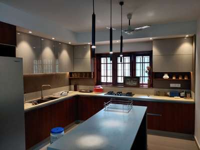Kitchen, Lighting, Storage Designs by Interior Designer Deepu KS, Kottayam | Kolo