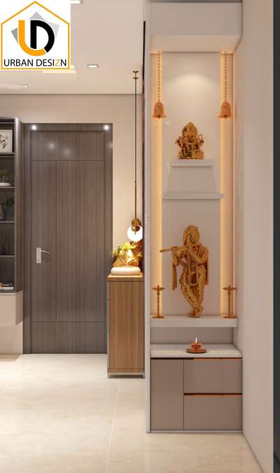 Storage, Lighting, Prayer Room Designs by Interior Designer Urban  Desizn , Gurugram | Kolo