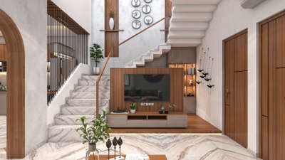 Staircase, Living, Storage Designs by Interior Designer Neha Poriwar, Udaipur | Kolo