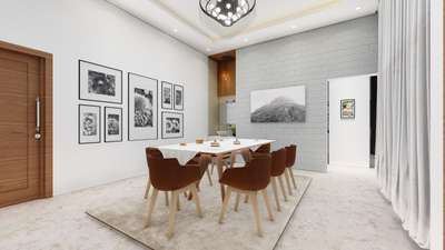 Dining, Furniture, Table, Wall, Door Designs by Civil Engineer ANAND SAHADEV, Kozhikode | Kolo