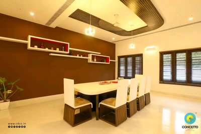 Ceiling, Dining, Furniture, Table, Wall Designs by Architect Concetto Design Co, Malappuram | Kolo