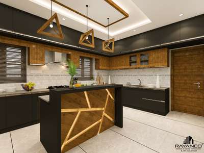 Ceiling, Lighting, Kitchen, Storage Designs by Interior Designer RAYANCo INTERIORS  BUILDERS, Malappuram | Kolo