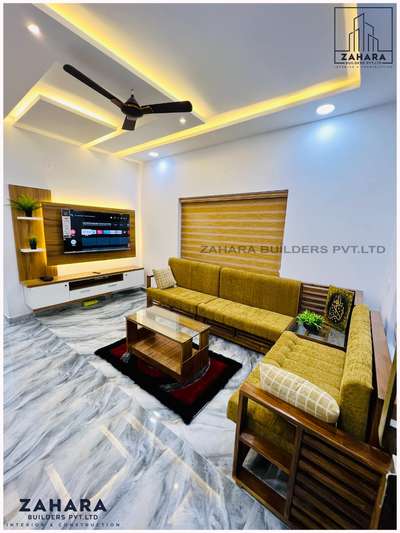 Ceiling, Furniture, Lighting, Living, Table Designs by Contractor Zahara Builders Pvt Ltd, Ernakulam | Kolo