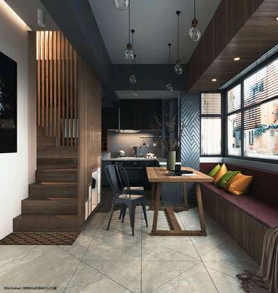 Staircase, Lighting, Dining, Furniture, Table Designs by Architect AR KRITIKA  Tyagi, Delhi | Kolo