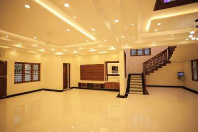 Living, Lighting, Storage, Ceiling, Flooring, Staircase Designs by Interior Designer Danish Ravi, Thrissur | Kolo