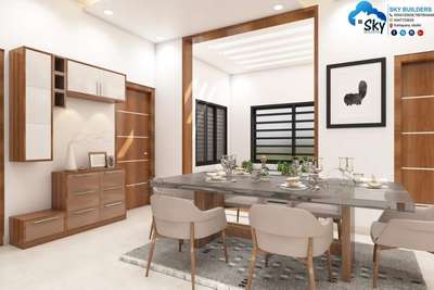 Dining, Furniture, Storage, Table, Window Designs by Architect Sky Builders Kattappana, Idukki | Kolo