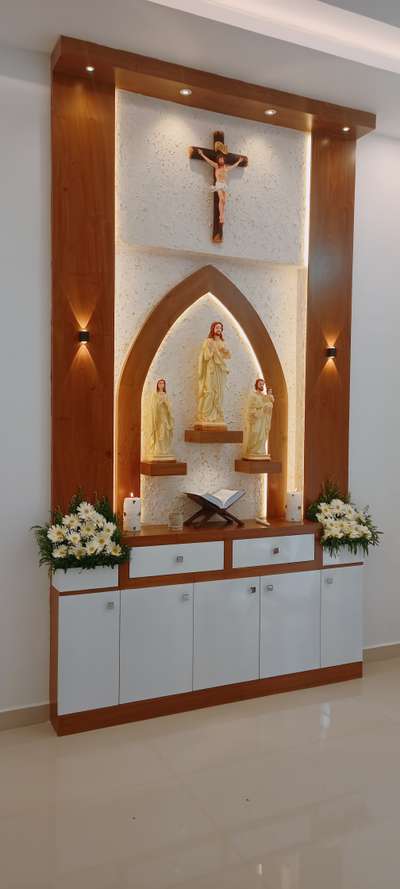 Lighting, Prayer Room, Storage Designs by Interior Designer Joju Mj, Thrissur | Kolo