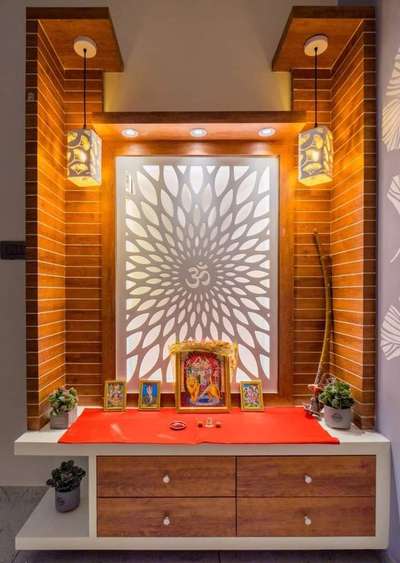 Prayer Room, Lighting, Storage Designs by Carpenter Ram kishan carpenter, Gurugram | Kolo