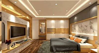 Ceiling, Furniture, Lighting, Storage, Bedroom Designs by Contractor Sahil Mittal, Jaipur | Kolo