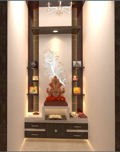 Prayer Room, Storage, Lighting Designs by Carpenter Rajesh Kumar, Jaipur | Kolo
