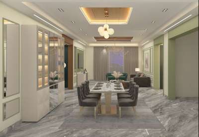 Ceiling, Dining, Furniture, Lighting, Table, Storage Designs by Interior Designer Naina sharma, Delhi | Kolo