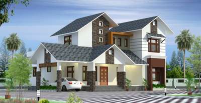 Exterior Designs by Civil Engineer Sreejith Haridas, Wayanad | Kolo