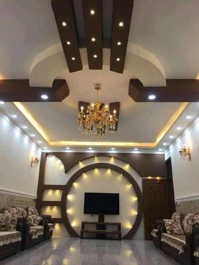 Ceiling, Living, Lighting, Storage Designs by Contractor Rajiv  Kumar, Ghaziabad | Kolo
