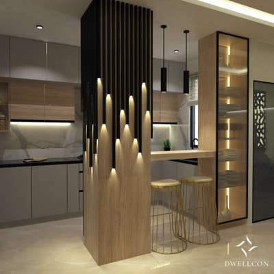 Kitchen, Lighting, Furniture, Storage Designs by Interior Designer Dwellcon  , Gurugram | Kolo