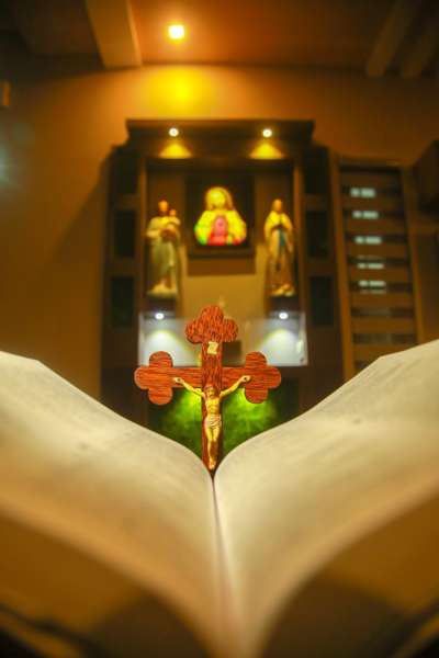 Prayer Room, Storage, Lighting Designs by Contractor Vishnu Punalur, Kollam | Kolo