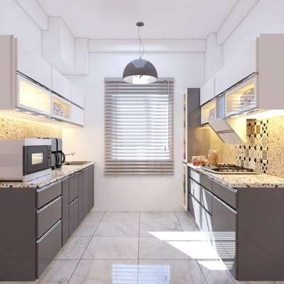 Kitchen, Storage Designs by Contractor Kutub Interiors, Ghaziabad | Kolo