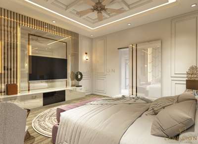 Furniture, Bedroom, Storage, Wall, Lighting Designs by Interior Designer Landsign Interiors and Consultancy, Kollam | Kolo
