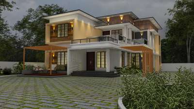 Exterior, Flooring Designs by Architect Rijo S Joy, Pathanamthitta | Kolo