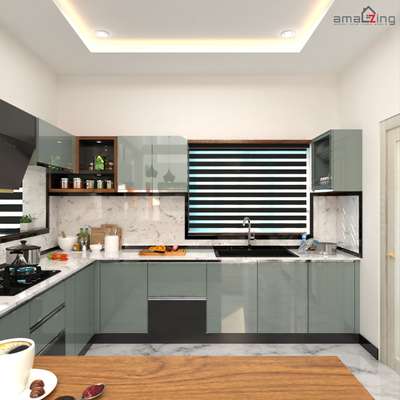 Kitchen, Lighting, Storage Designs by Interior Designer Niju George, Alappuzha | Kolo