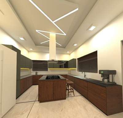 Kitchen, Lighting, Ceiling, Storage Designs by Interior Designer vivek AV, Palakkad | Kolo